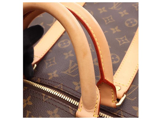 Borsa Boston Louis Vuitton Keepall 55 Monogram Marrone - vista 13