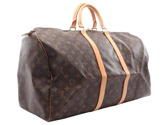 Borsa Boston Louis Vuitton Keepall 55 Monogram Marrone - vista 2