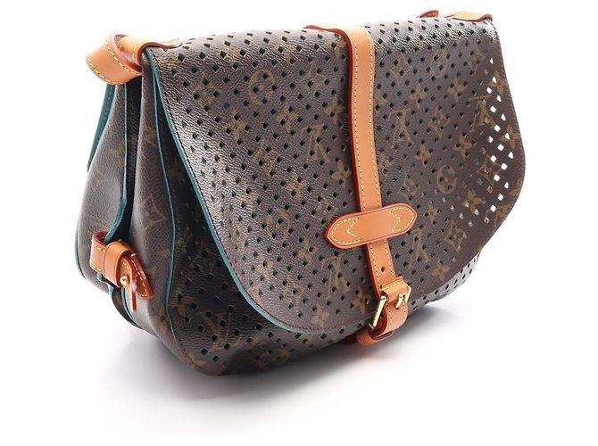 Borsa a Spalla Louis Vuitton Saumur 30 Monogram Perfo Marrone - vista 2