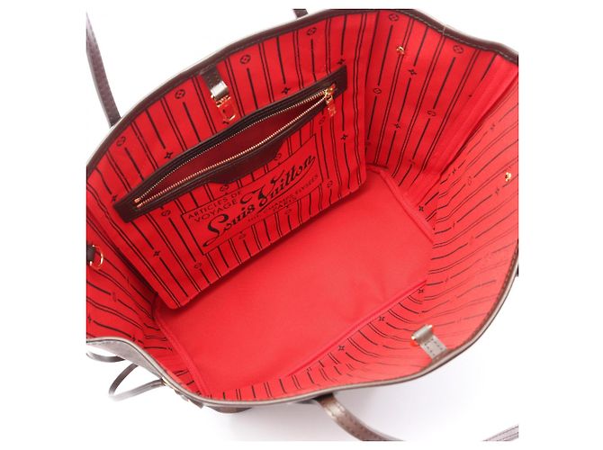 Borsa Tote Louis Vuitton Neverfull MM Damier Ebene Marrone - vista 3