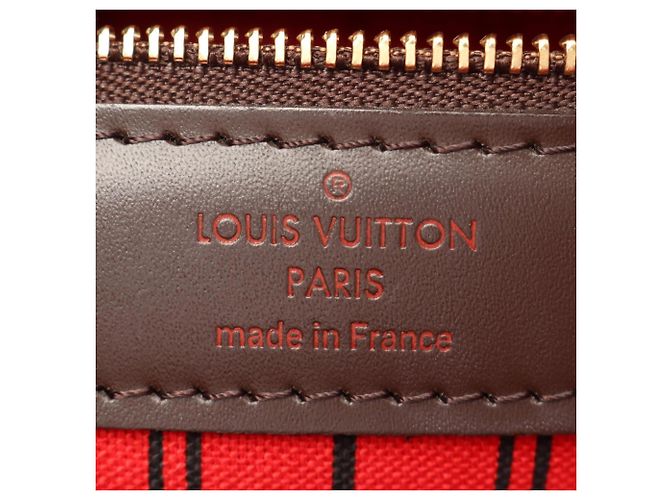 Borsa Tote Louis Vuitton Neverfull MM Damier Ebene Marrone - vista 4