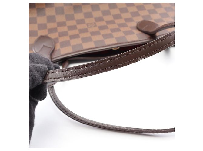 Borsa Tote Louis Vuitton Neverfull MM Damier Ebene Marrone - vista 8