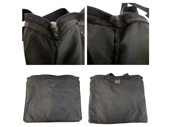 Borsa Tote PRADA in nylon Tessuto Nero - vista 6