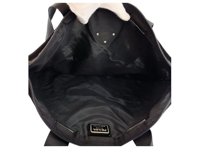 Borsa Tote PRADA in nylon Tessuto Nero - vista 9