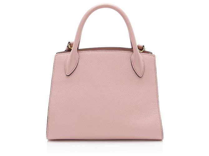 Prada Saffiano Cuir Leather Monochrome Small Tote Rosa - vista 3