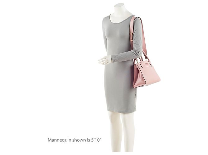 Prada Saffiano Cuir Leather Monochrome Small Tote Rosa - vista 5