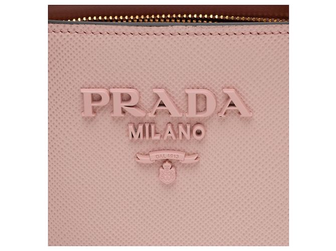 Prada Saffiano Cuir Leather Monochrome Small Tote Rosa - vista 8