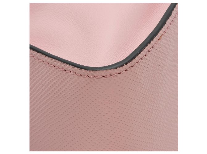 Prada Saffiano Cuir Leather Monochrome Small Tote Rosa - vista 9