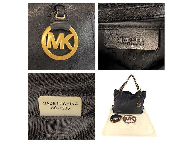 Michael Kors Leder Tasche 2-Wege Schwarz - Ansicht 4