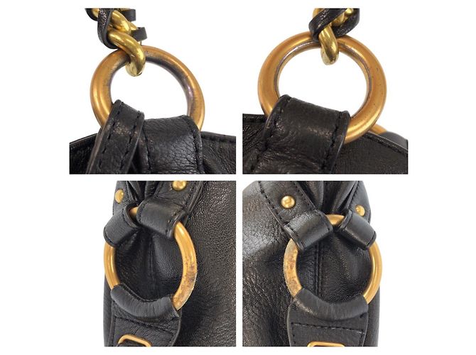 Michael Kors Leder Tasche 2-Wege Schwarz - Ansicht 5