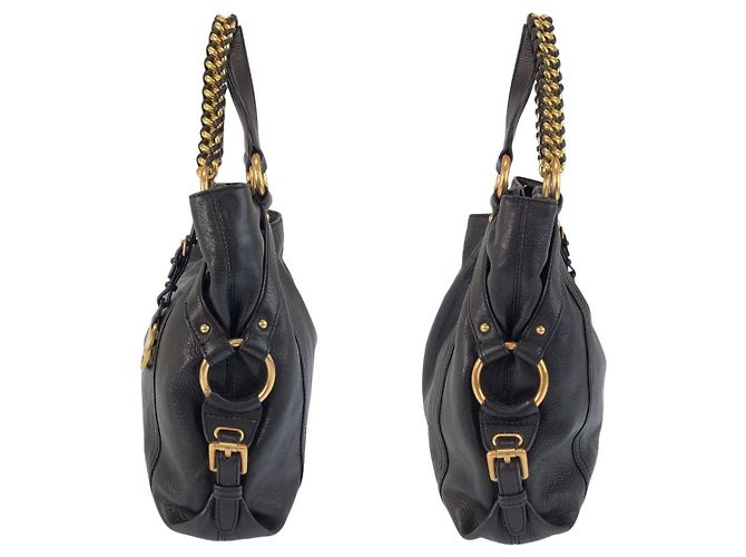 Michael Kors Leder Tasche 2-Wege Schwarz - Ansicht 8