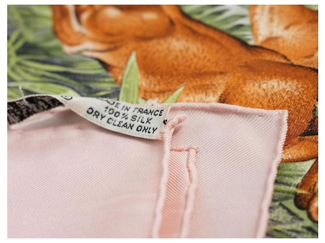 Carré Hermès Equateur 90cm Seta Rosa Marrone Bianco Blu Beige Verde Arancione - vista 15