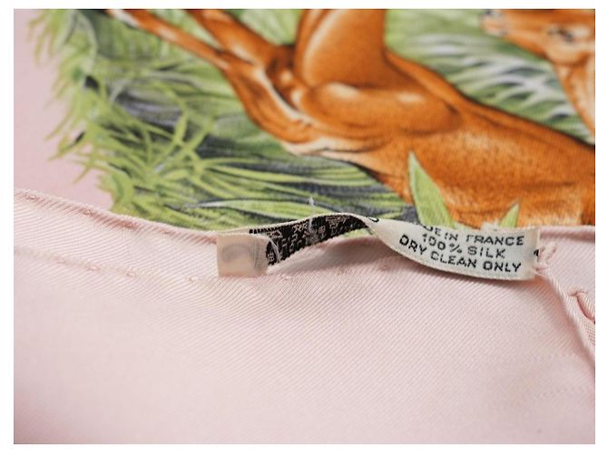 Carré Hermès Equateur 90cm Seta Rosa Marrone Bianco Blu Beige Verde Arancione - vista 16