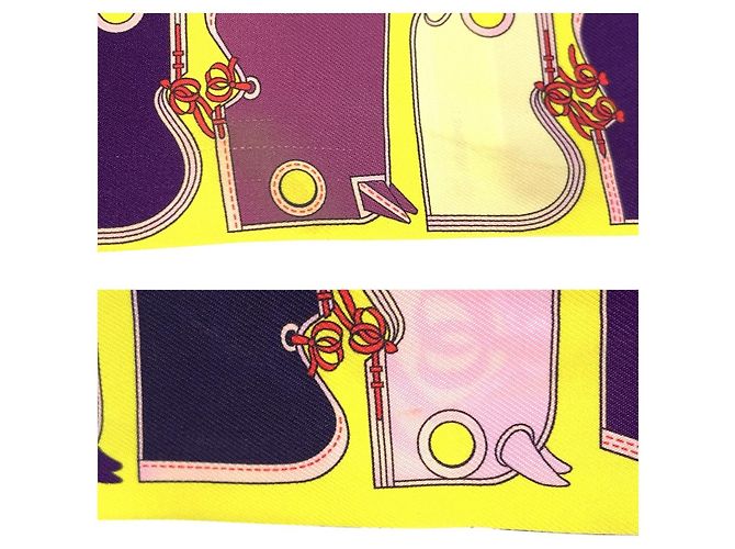 Sciarpa in seta Hermès Twilly Camails Giallo - vista 6