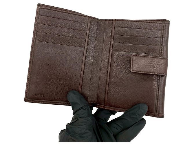 Portafoglio Bifold in Pelle Loewe Marrone - vista 8