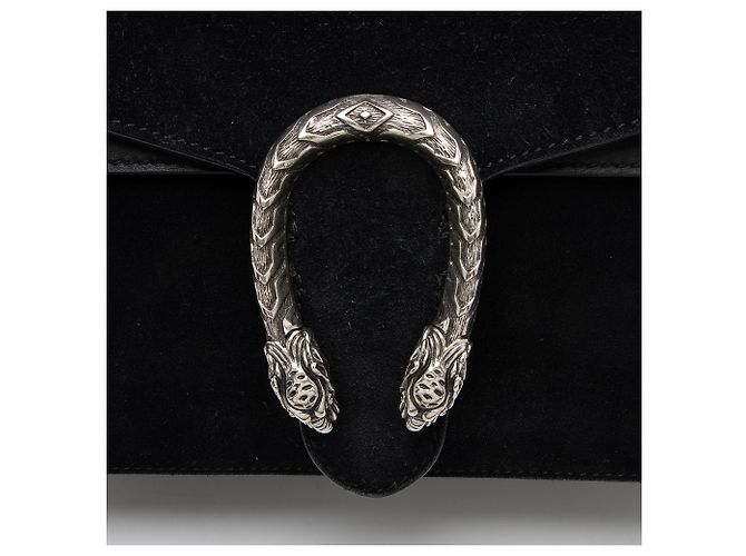 Borsa a tracolla Gucci Dionysus in scamosciato Medium Nero - vista 10
