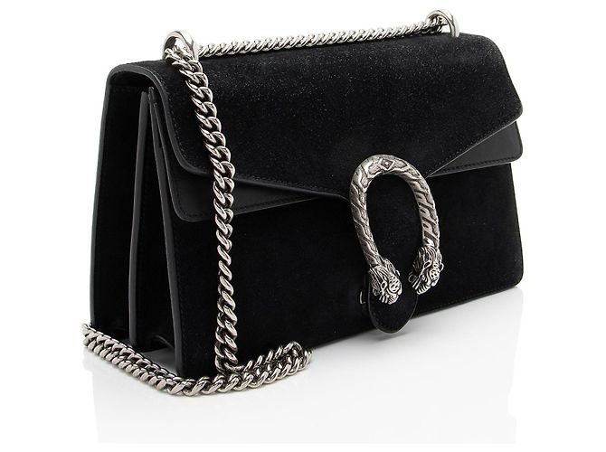 Borsa a tracolla Gucci Dionysus in scamosciato Medium Nero - vista 2