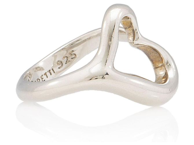 Anello Elsa Peretti in argento sterling con cuore aperto Tiffany & Co. - Misura 7 Metallico - vista 2