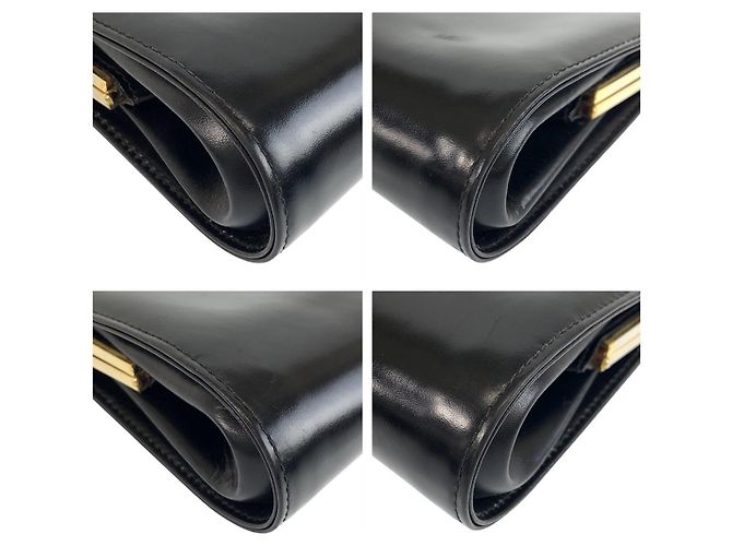 Borsa a tracolla Gucci in pelle con catena Nero - vista 3