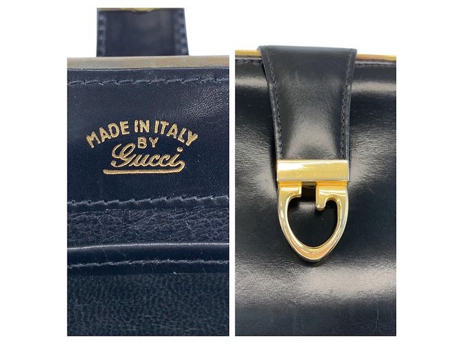 Borsa a tracolla Gucci in pelle con catena Nero - vista 4