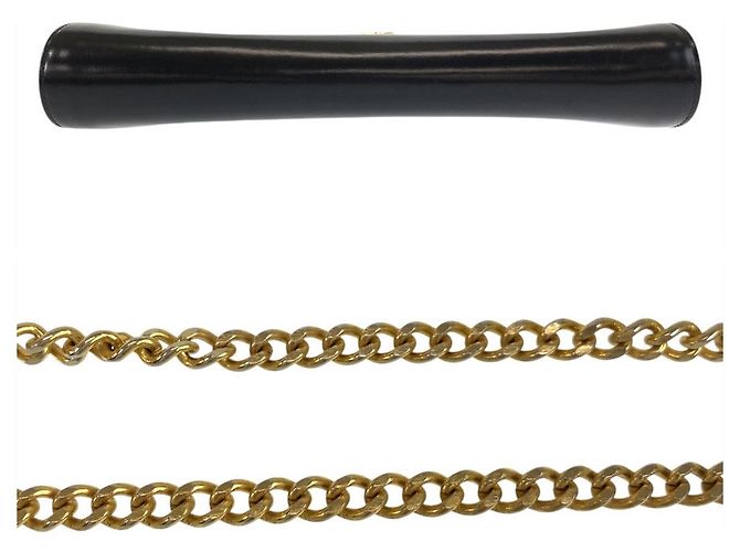 Borsa a tracolla Gucci in pelle con catena Nero - vista 9