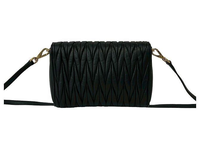 Mini borsa a tracolla in pelle matelassé Miu Miu Nero - vista 4