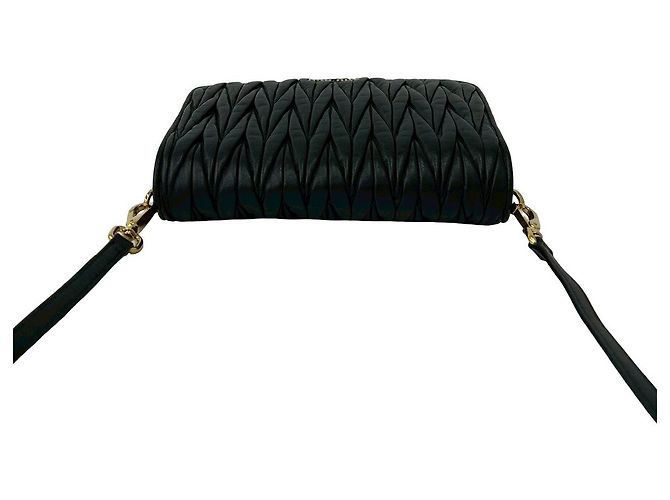 Mini borsa a tracolla in pelle matelassé Miu Miu Nero - vista 5