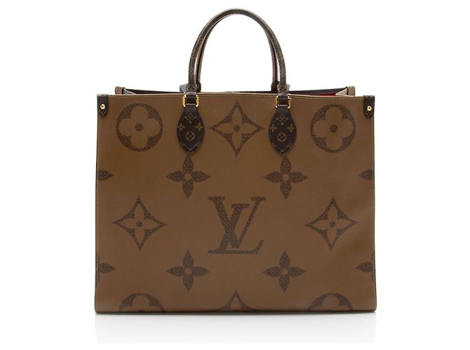 Louis Vuitton Onthego GM Tote aus Giant Monogram Canvas Braun - Ansicht 3