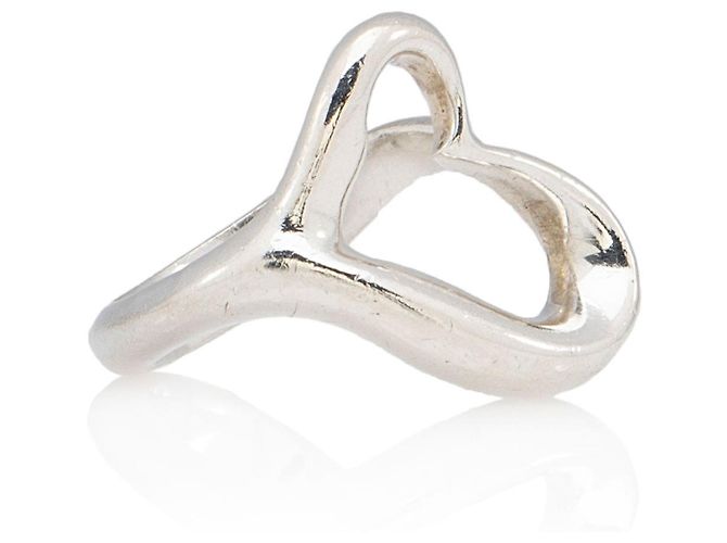 Tiffany & Co. Elsa Peretti Sterling Silber Open Heart Ring - Größe 6 3/4 Metallisch - Ansicht 2