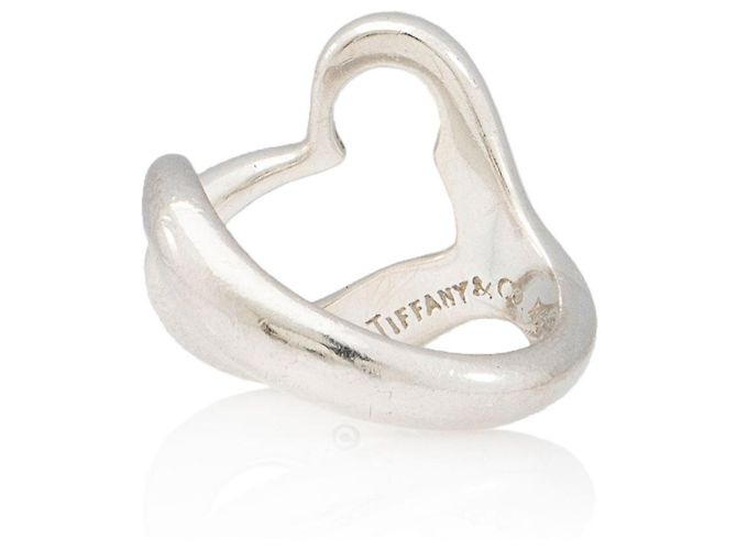 Tiffany & Co. Elsa Peretti Sterling Silber Open Heart Ring - Größe 6 3/4 Metallisch - Ansicht 3