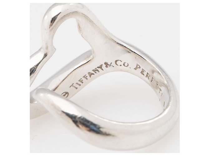 Tiffany & Co. Elsa Peretti Sterling Silber Open Heart Ring - Größe 6 3/4 Metallisch - Ansicht 4
