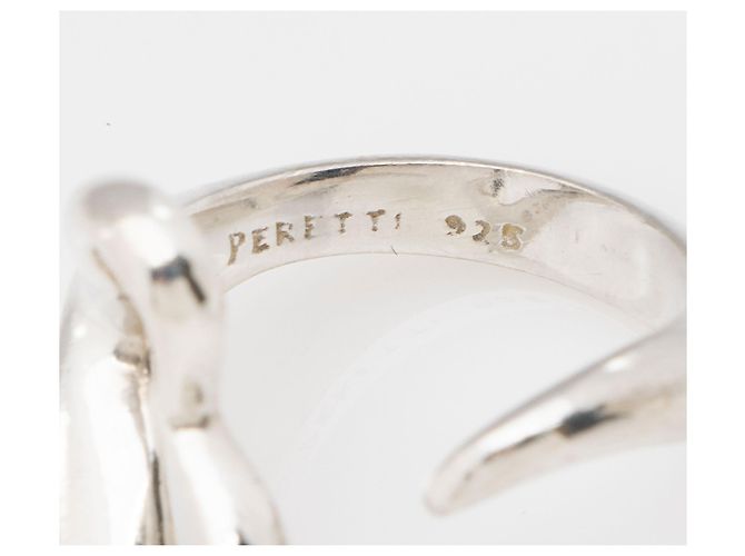 Tiffany & Co. Elsa Peretti Sterling Silber Open Heart Ring - Größe 6 3/4 Metallisch - Ansicht 5