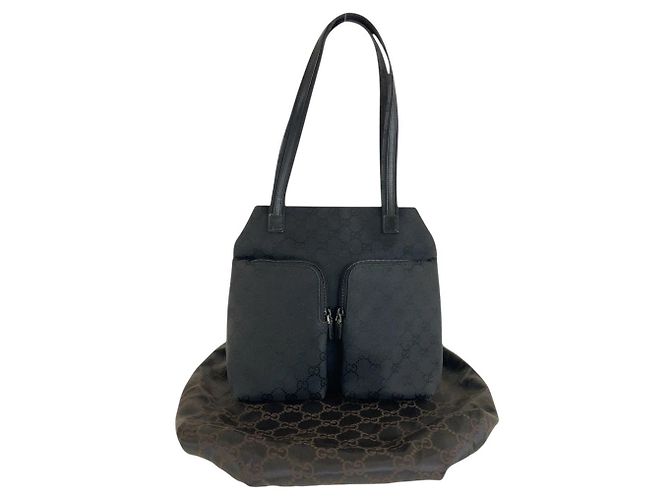 Borsa a tracolla Gucci GG Canvas e pelle Nero - vista 9