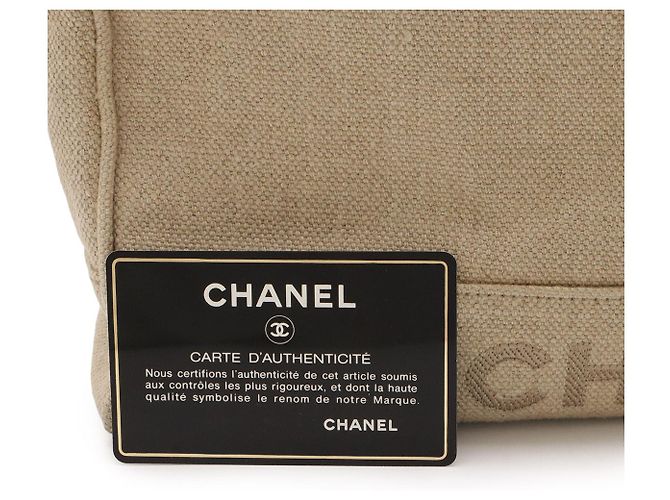 Chanel Schultertasche aus Leinen Braun Beige - Ansicht 9