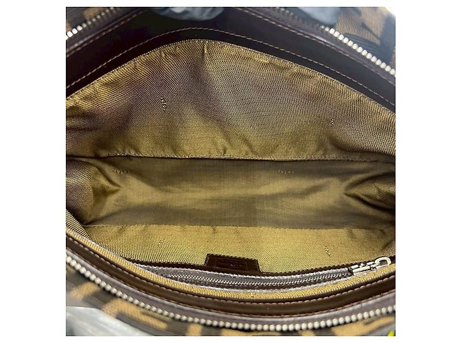 Fendi Zucca Canvas Leder Schultertasche Braun - Ansicht 10