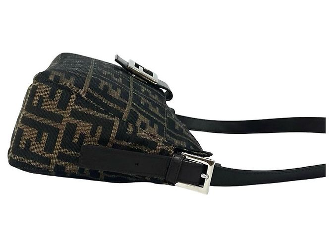 Fendi Zucca Canvas Leder Schultertasche Braun - Ansicht 7
