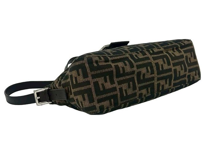 Fendi Zucca Canvas Leder Schultertasche Braun - Ansicht 8