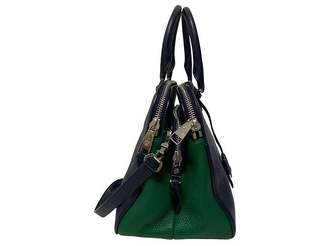 Borsa a tracolla 2way in pelle martellata Tory Burch Blu - vista 3