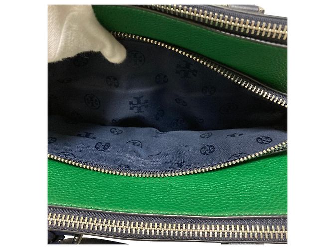 Borsa a tracolla 2way in pelle martellata Tory Burch Blu - vista 8