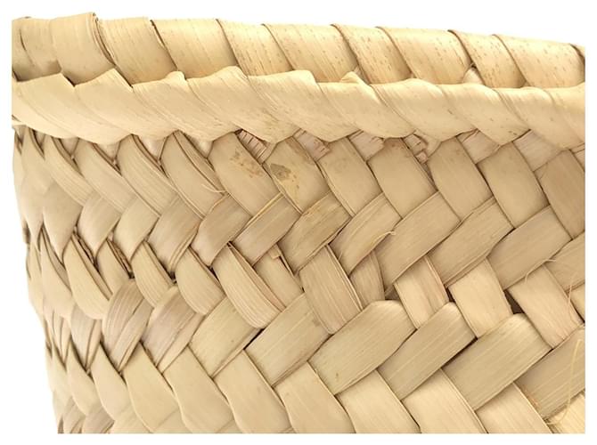 Chloé Borsa Marcie Medium Basket in Raffia e Vitello Chloe Marrone - vista 6