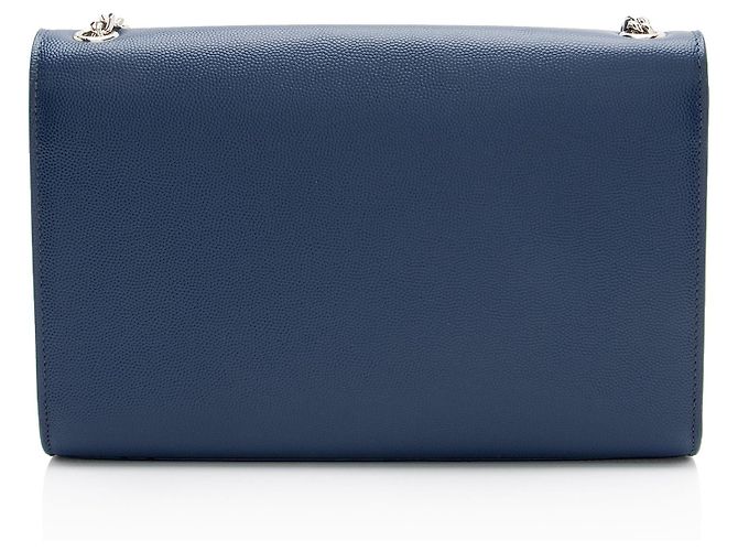 Borsa a Spalla Saint Laurent Grain de Poudre Monogram Kate Medium Blu - vista 3