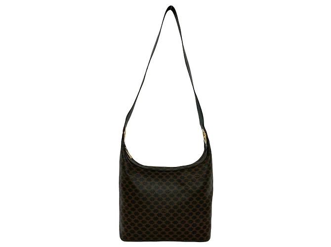 Céline Borsa a tracolla Celine Macadam Blazon in PVC e pelle Marrone - vista 2