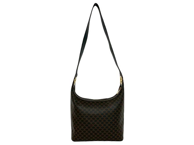 Céline Borsa a tracolla Celine Macadam Blazon in PVC e pelle Marrone - vista 4