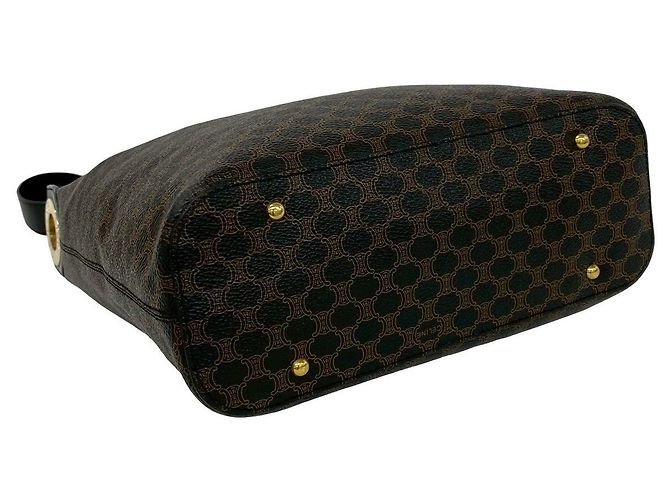 Céline Borsa a tracolla Celine Macadam Blazon in PVC e pelle Marrone - vista 8
