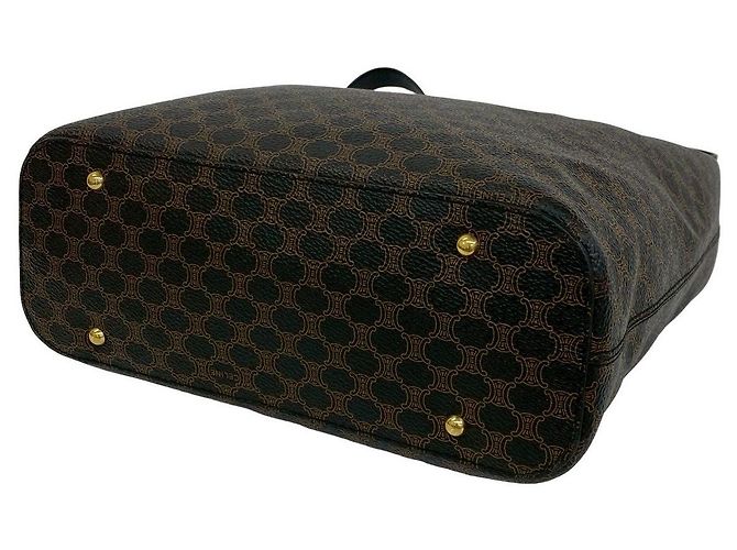 Céline Borsa a tracolla Celine Macadam Blazon in PVC e pelle Marrone - vista 9