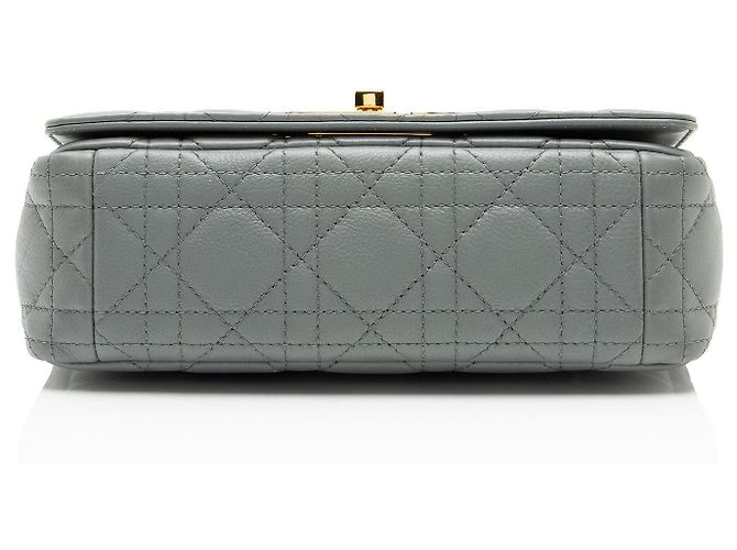 Piccola borsa a tracolla Dior Cannage in pelle di vitello Caro Grigio - vista 4