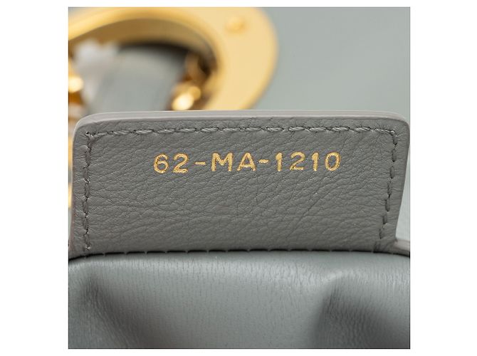 Piccola borsa a tracolla Dior Cannage in pelle di vitello Caro Grigio - vista 6
