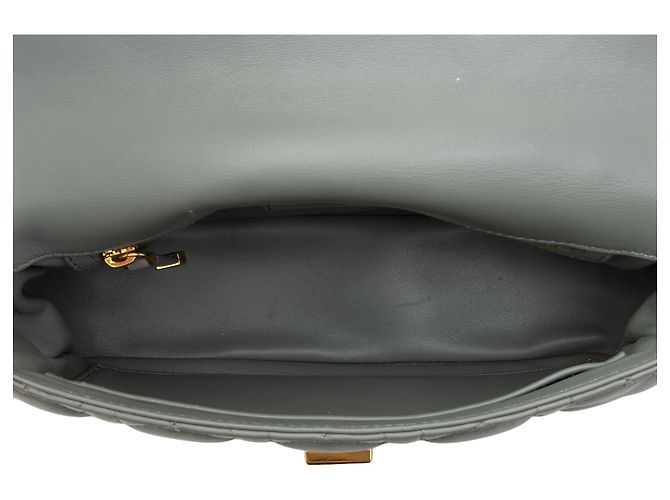 Piccola borsa a tracolla Dior Cannage in pelle di vitello Caro Grigio - vista 7