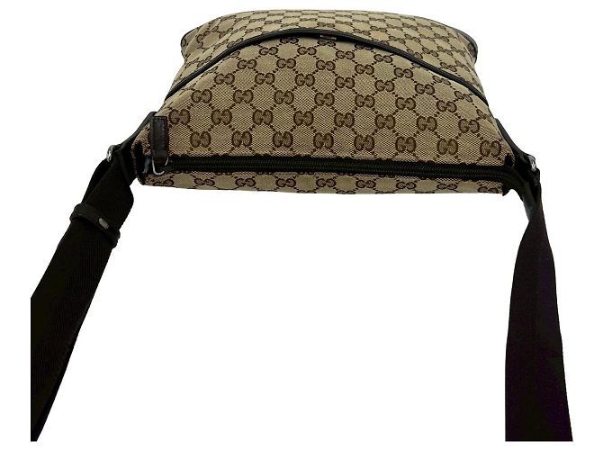 Bolso de hombro Gucci GG Canvas y cuero Castaño Beige - vista 5