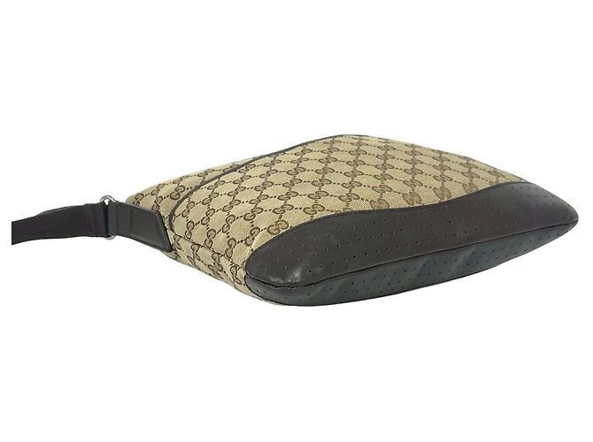 Bolso de hombro Gucci GG Canvas y cuero Castaño Beige - vista 8